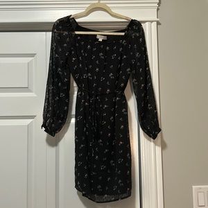 Never worn! Loft black floral dress